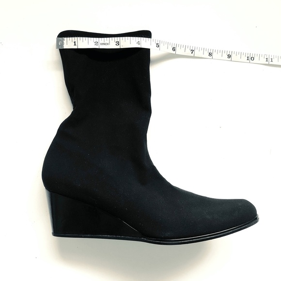 STUART WEITZMAN Black Sock Wedge Bootie Sz 6 B - Picture 15 of 16